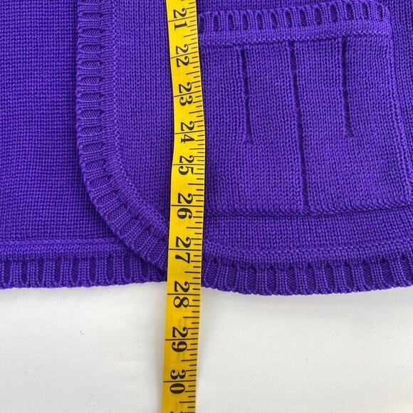 Vintage Joyce Sweater Vest Womens Sz S Purple Wool Open Front 60s 70s‎ Hippie - Picture 5 of 8